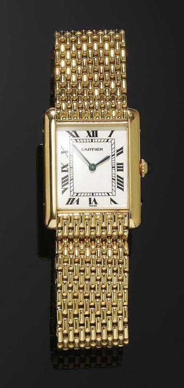 Appraisal: GOLD WRISTWATCH CARTIER TANK LC from the s Yellow gold