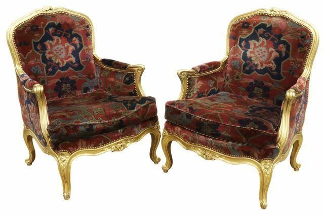 Appraisal: lot of French Louis XV style armchairs late th early