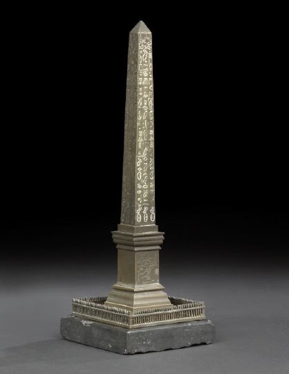 Appraisal: French Grand Tour Bronze Model of an Egyptian Obelisk third