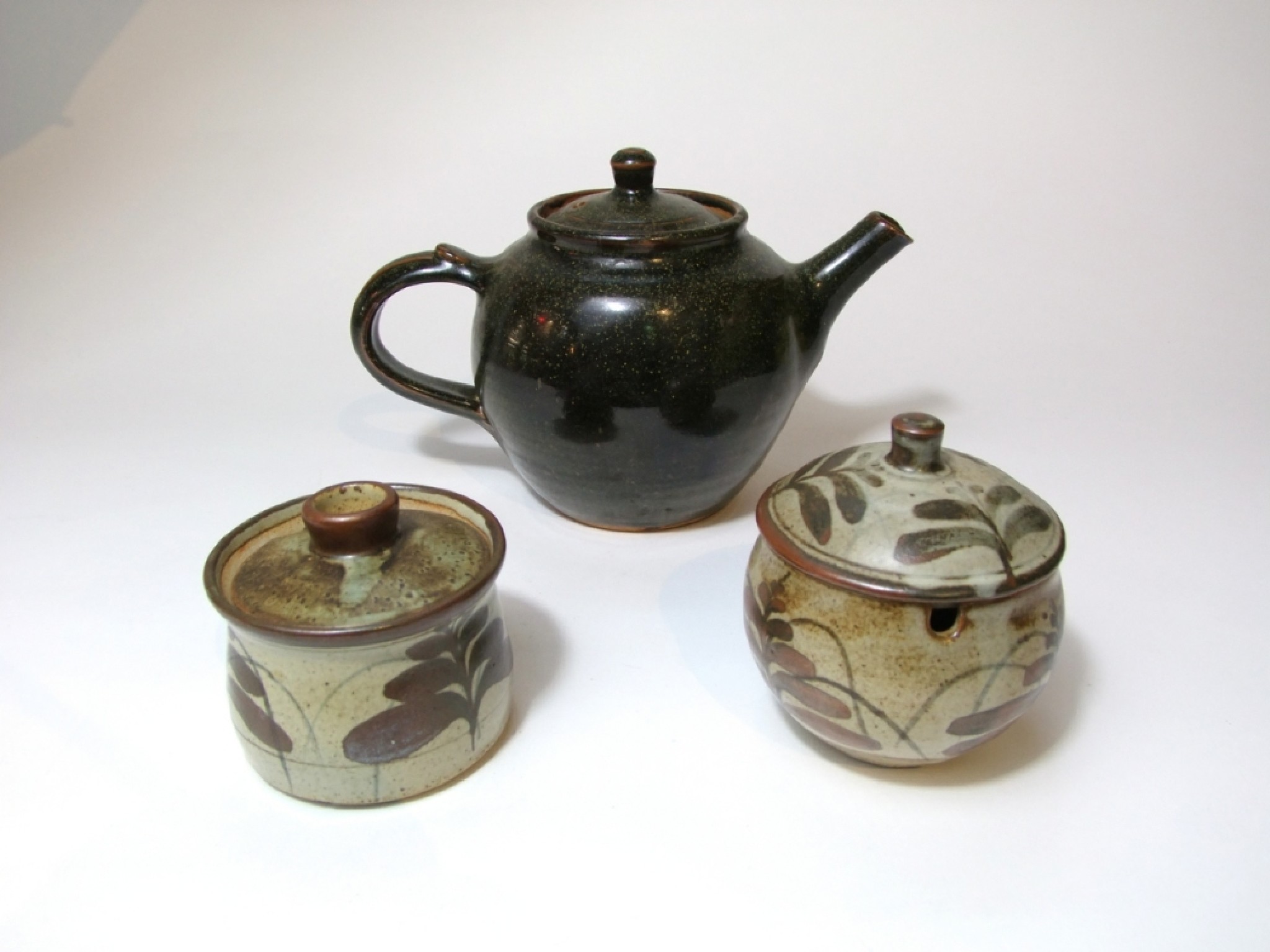 Appraisal: Two Studio Pottery lidded vessels by David Leach both with