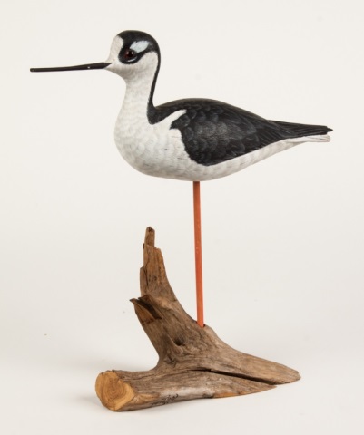 Appraisal: Ron Tepley carved wood shore bird dated carved and painted