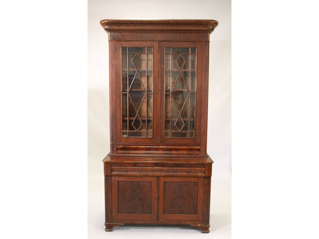 Appraisal: American Butler's Secretary Mid th c mahogany mahogany veneer poplar