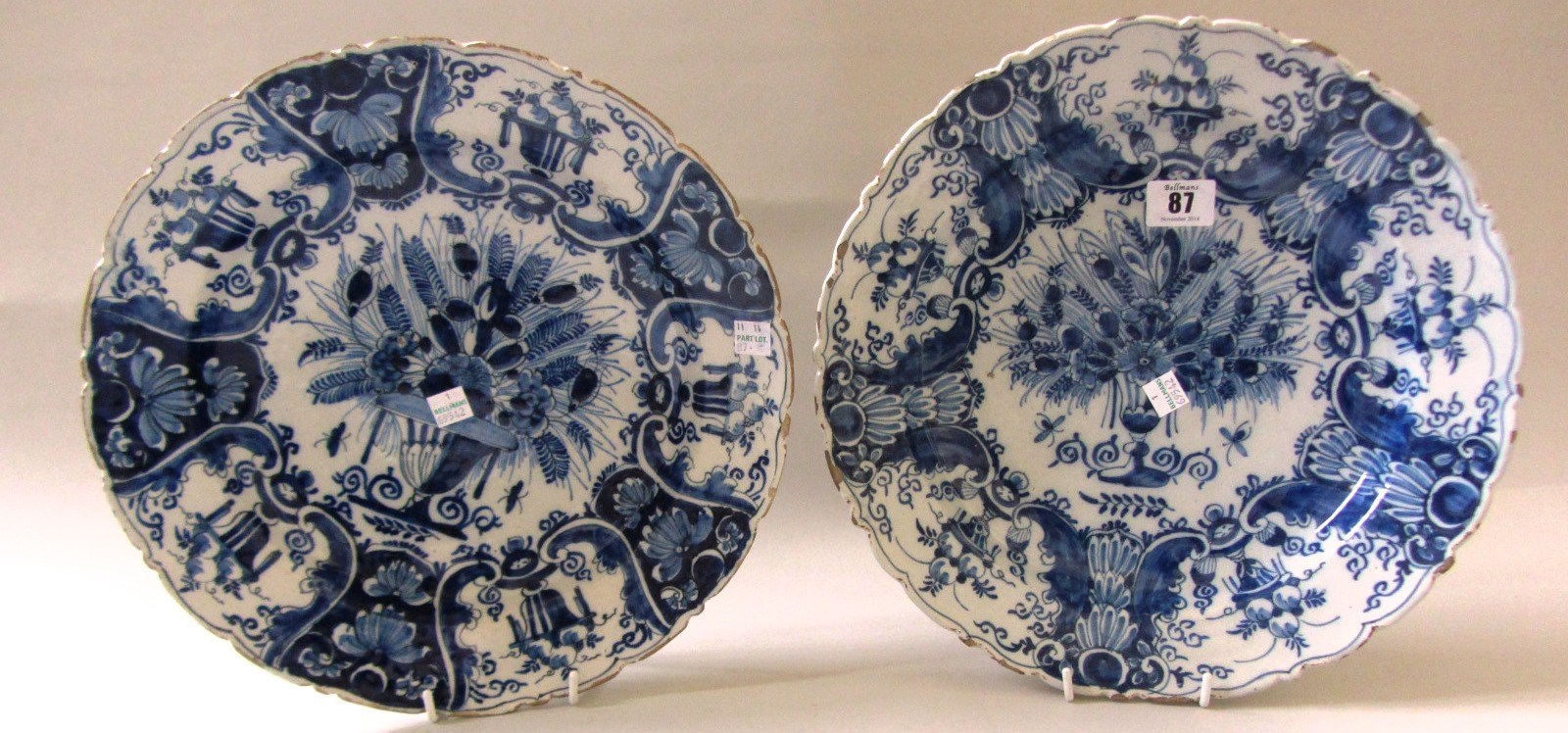 Appraisal: Two Dutch Delft blue and white dishes th century each