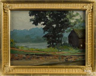 Appraisal: Richard Evett Bishop American - oil on board titled Landscape-New