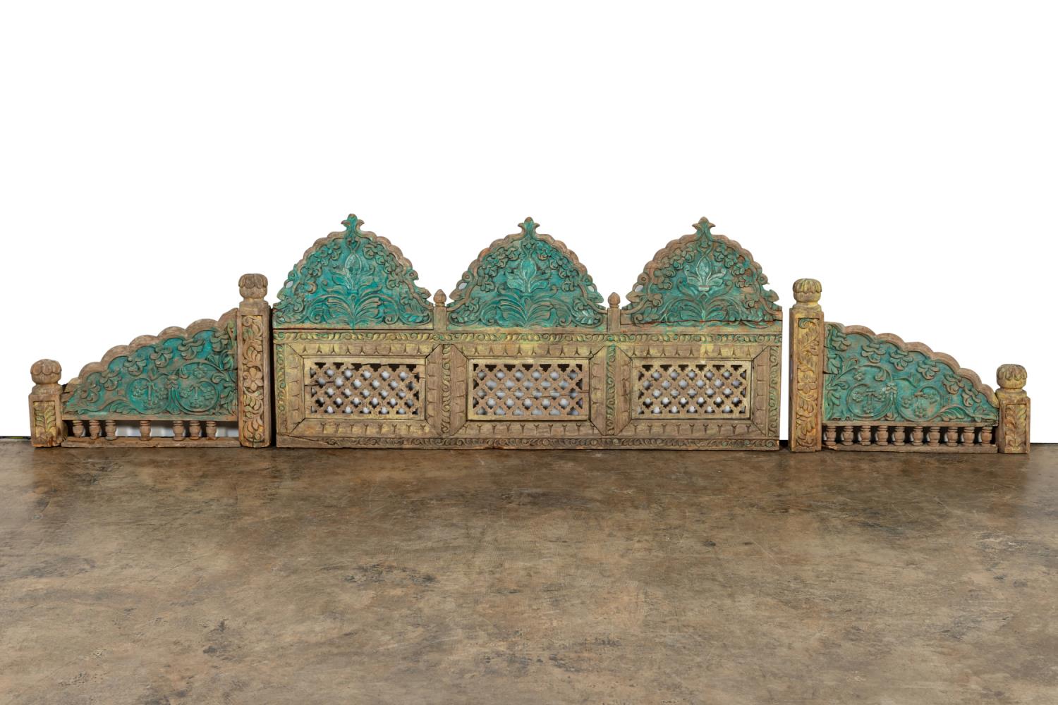 Appraisal: PC INDONESIAN ARCHITECTURAL ELEMENTS Indonesian carved wood architectural ventilation panel