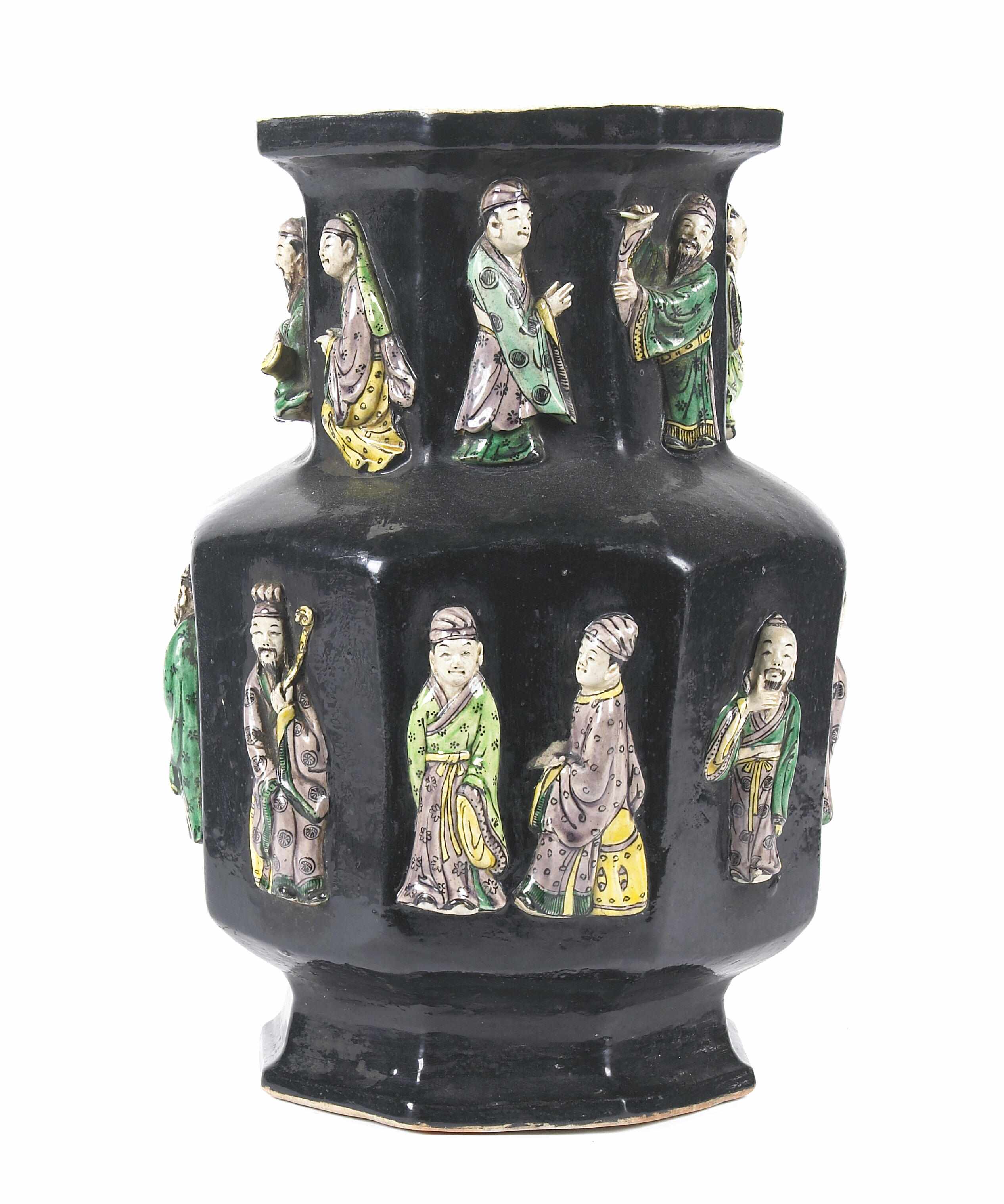 Appraisal: A Chinese famille noire porcelain vase late th early th