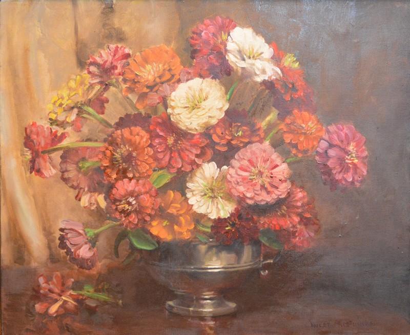 Appraisal: VIOLET MCINNES FLORAL STILL LIFE OIL ON CANVAS X CM