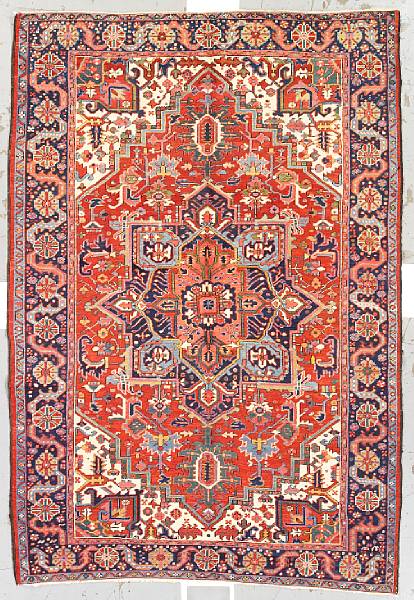 Appraisal: A Heriz carpet Northwest Persia cica size approximately ft x