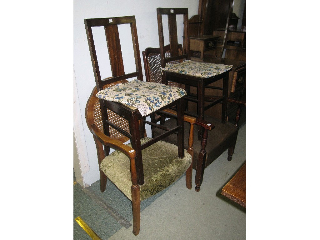 Appraisal: Lot comprising two bergere open armchairs and a pair of