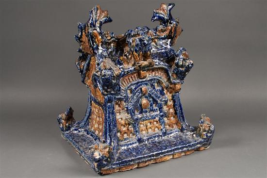 Appraisal: Chinese glazed terracotta temple-form roof tile late th early th