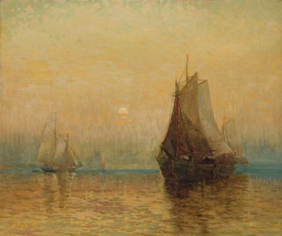 Appraisal: GEORGE HERBERT MC CORD American - Sunset Sail oil on