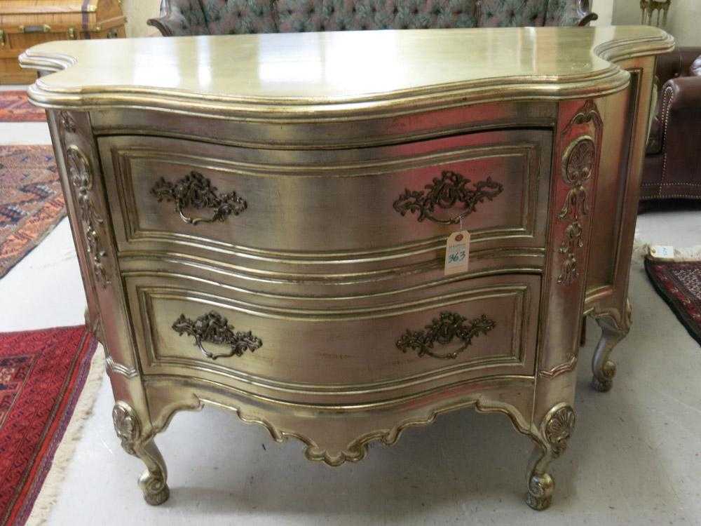 Appraisal: LOUIS XV STYLE GILTWOOD COMMODE unknown maker recent production centering