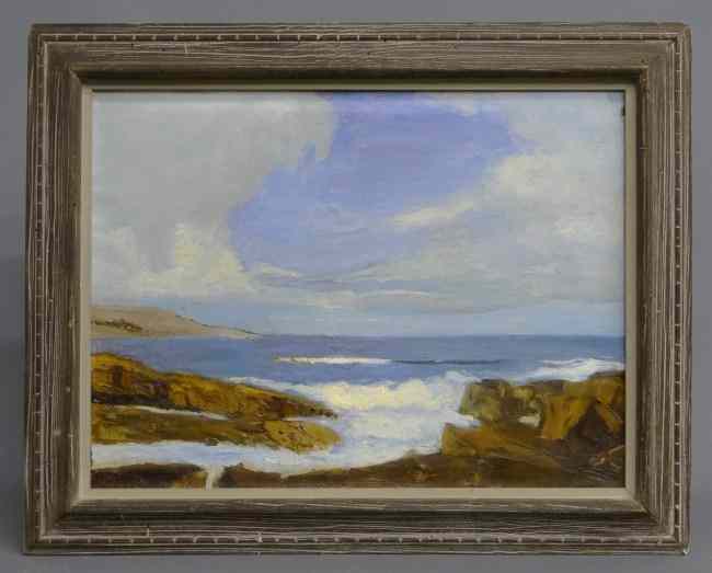 Appraisal: Painting oil on canvas seascape Site '' x ''