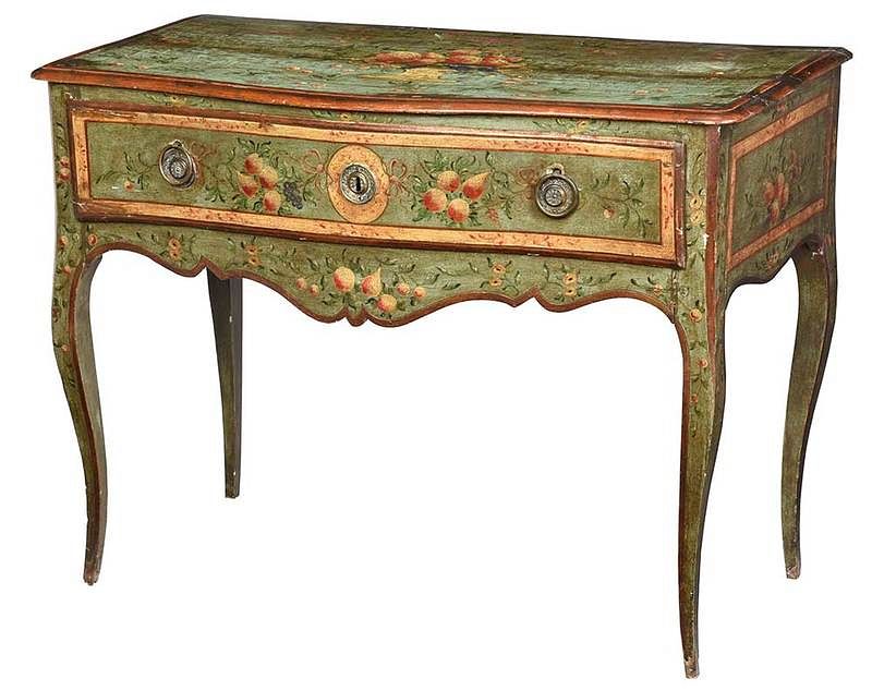 Appraisal: Venetian Baroque Paint Decorated Gilt Wood Table Italian th century