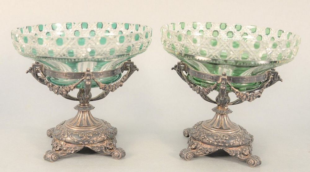 Appraisal: A Pair of Gorham Sterling Silver Compotes bases having wreath