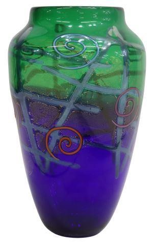 Appraisal: Modernist studio art glass vase signed Kay Timeline Studios dated