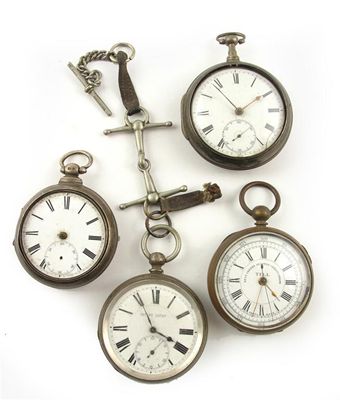 Appraisal: A silver pair cased verge watch a silver pair cased