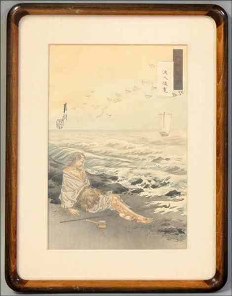 Appraisal: OGATA GEKKO JAPANESE - SHUNKAN Color woodblock from Gekko Zuihitsu