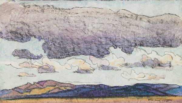 Appraisal: Maynard Dixon - Clouds over a landscape initialled and dated