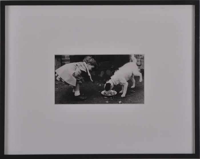 Appraisal: FRED STEIN - CHILD WITH DOG Gelatin silver print x