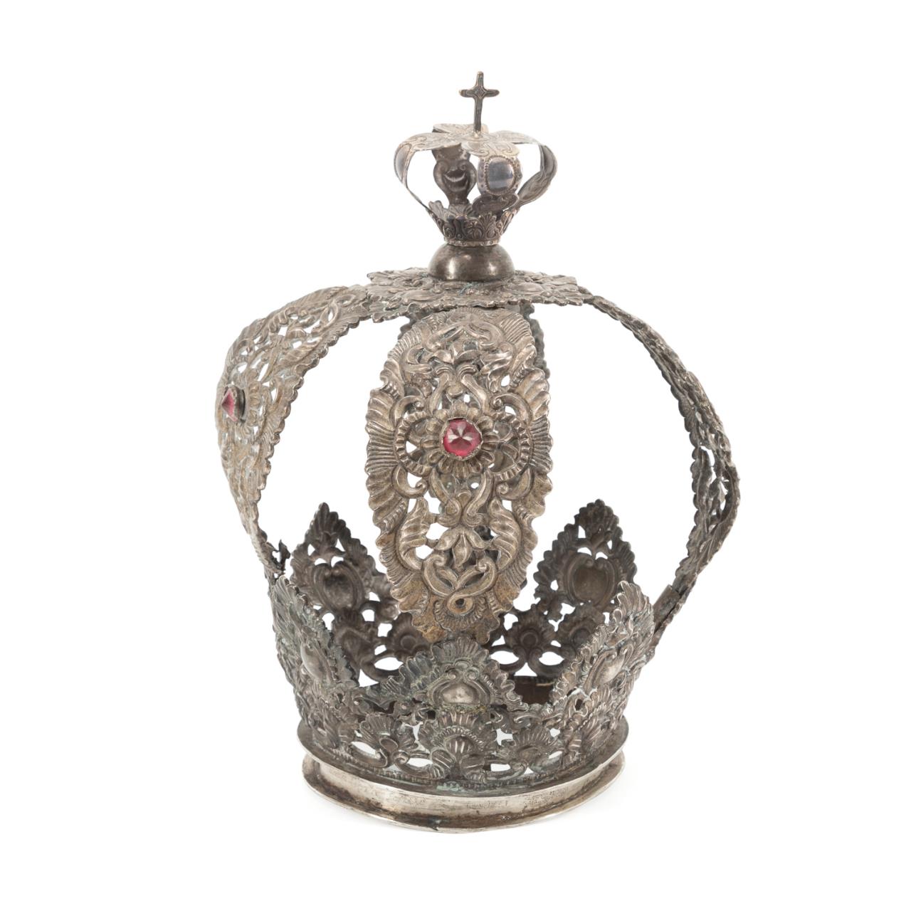 Appraisal: TH C SPANISH COLONIAL SILVER SANTOS CROWN Spanish Colonial sterling