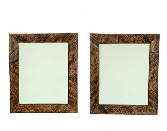 Appraisal: PAIR OF FRAMES American mid th century Original grain-painted wooden