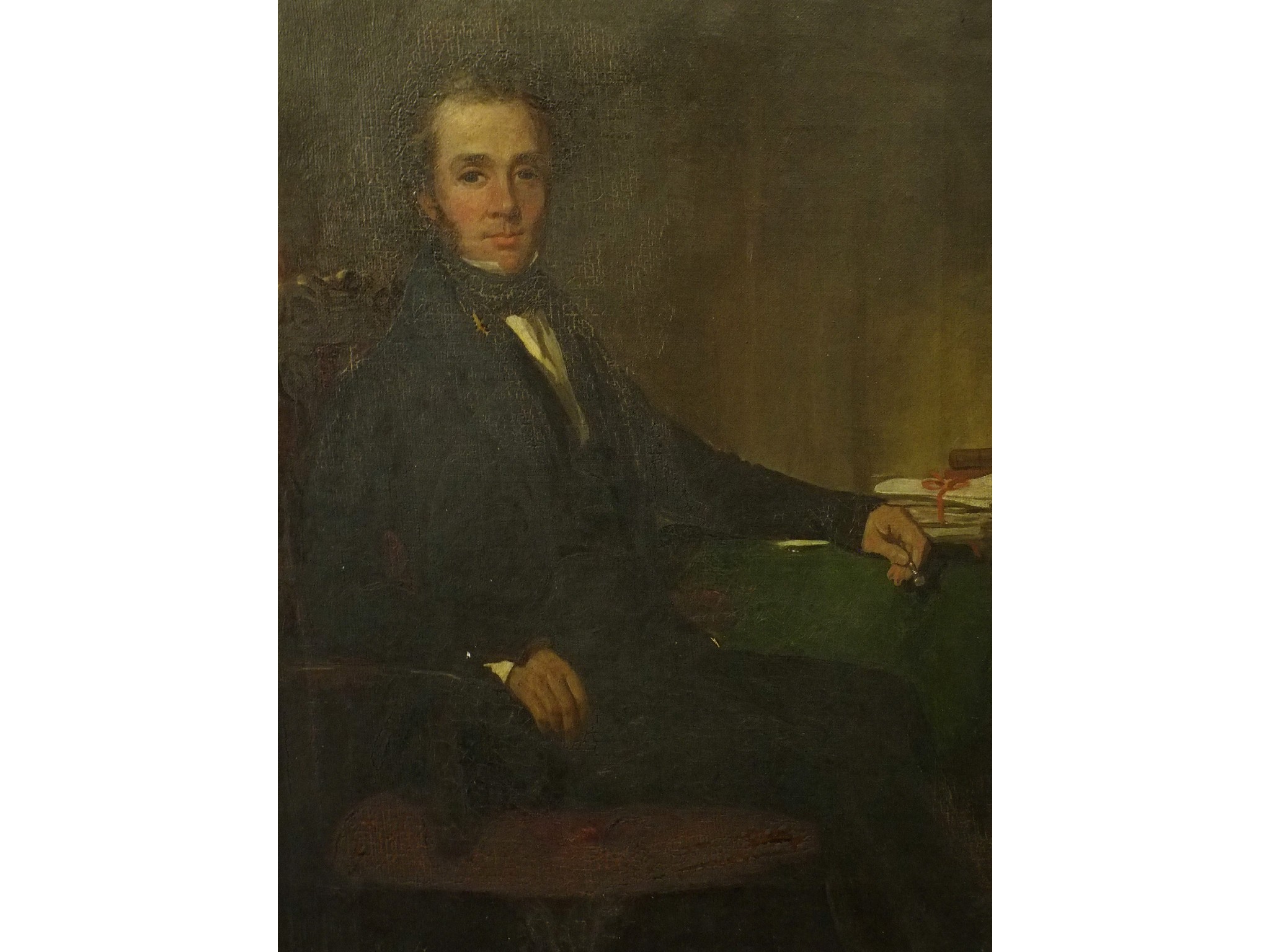 Appraisal: SCOTTISH SCHOOL Late th Century PORTRAIT OF A GENTLEMANOil on