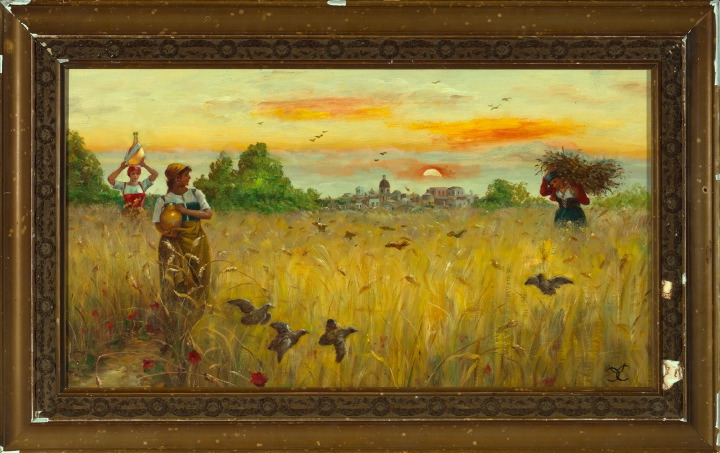 Appraisal: Italian School Mid- th Century Harvesting Maidens oil on canvas