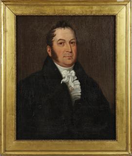 Appraisal: British School Portrait of a Gentleman in a Whit British