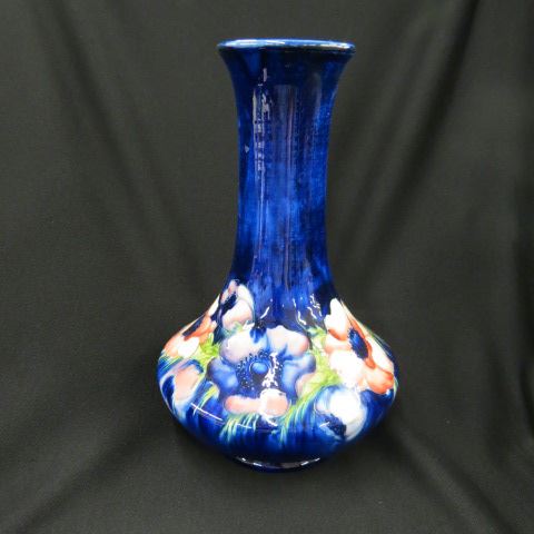 Appraisal: Moorcroft Art Pottery Vase floral on deep blue signed excellent