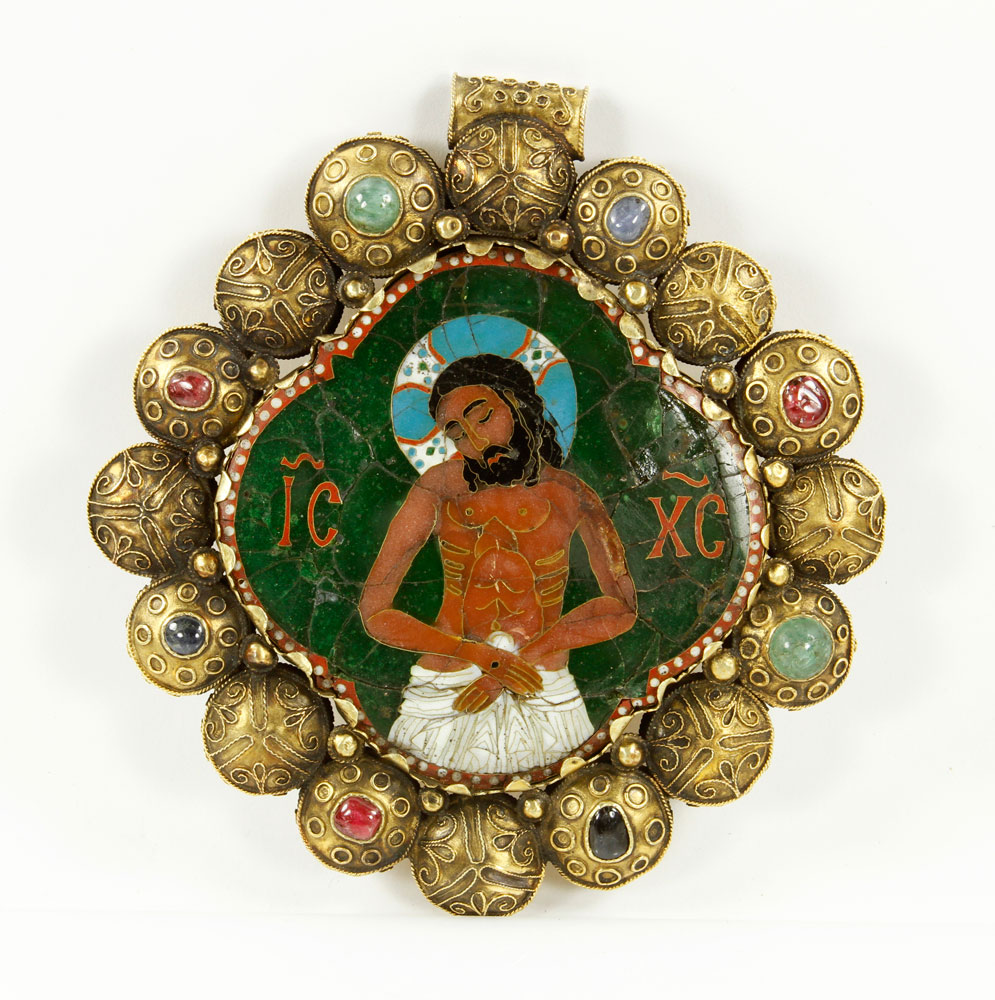 Appraisal: - Russian K Gold Pendant of Christ Large Russian pendant