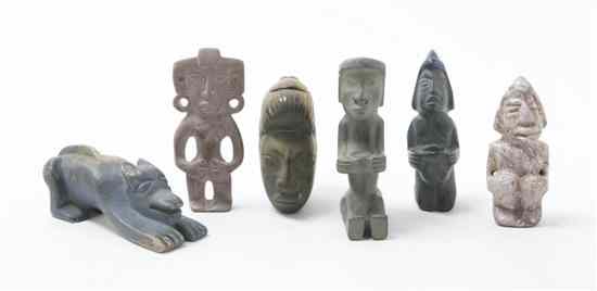 Appraisal: A Collection of Fourteen Pre-Columbian Style Carved Stone Articles comprising