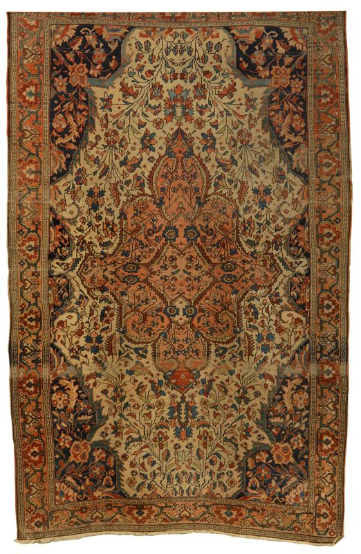 Appraisal: ORIENTAL RUG FERAGHAN SAROUK ' x ' Lobed central medallion