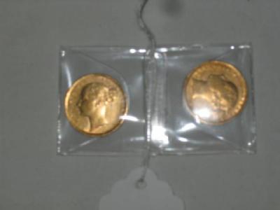 Appraisal: TWO VICTORIAN GOLD SOVEREIGNS and