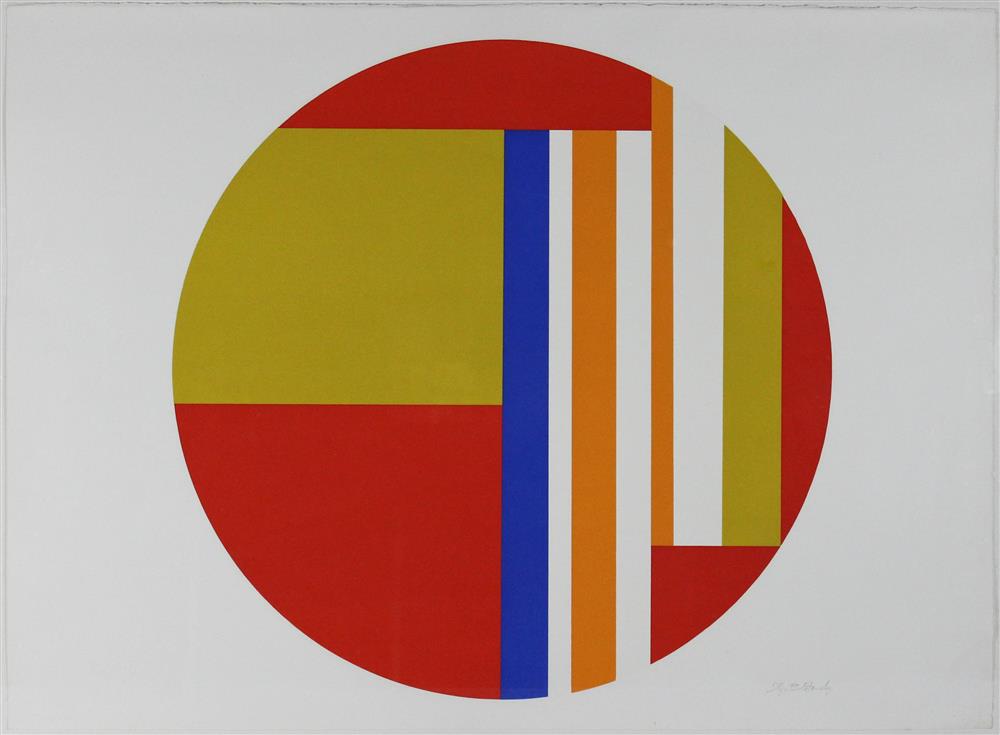 Appraisal: ILYA BOLOTOWSKY RUSSIAN - ABSTRACT GEOMETRIC PRINT Colored screenprint x