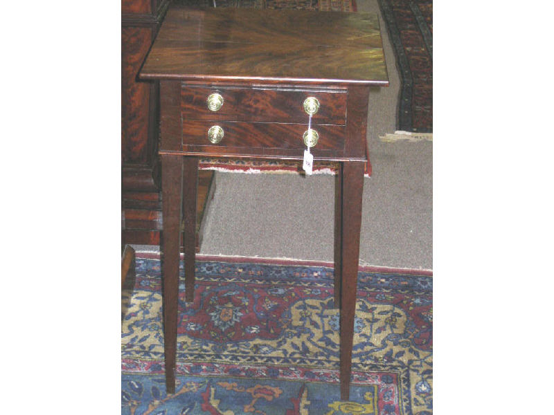 Appraisal: AMERICAN TH CENTURY MAHOGANY SIDE TABLE Square top over two