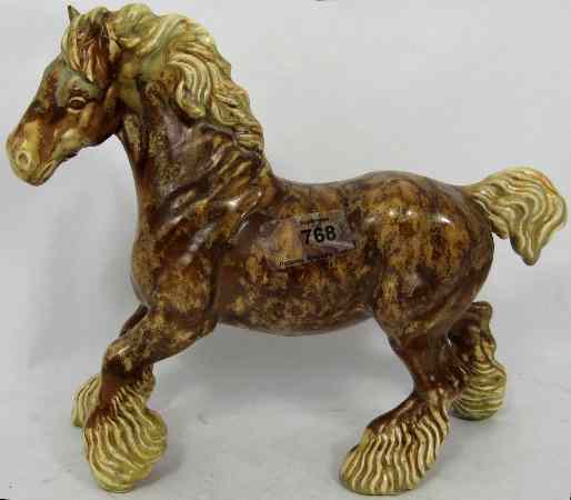 Appraisal: Rare Beswick Cantering Shire Horse In a Mottled Cream Brown