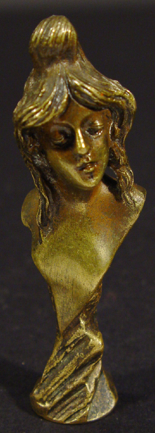 Appraisal: Art Nouveau bronze female bust seal signed Deliar to the