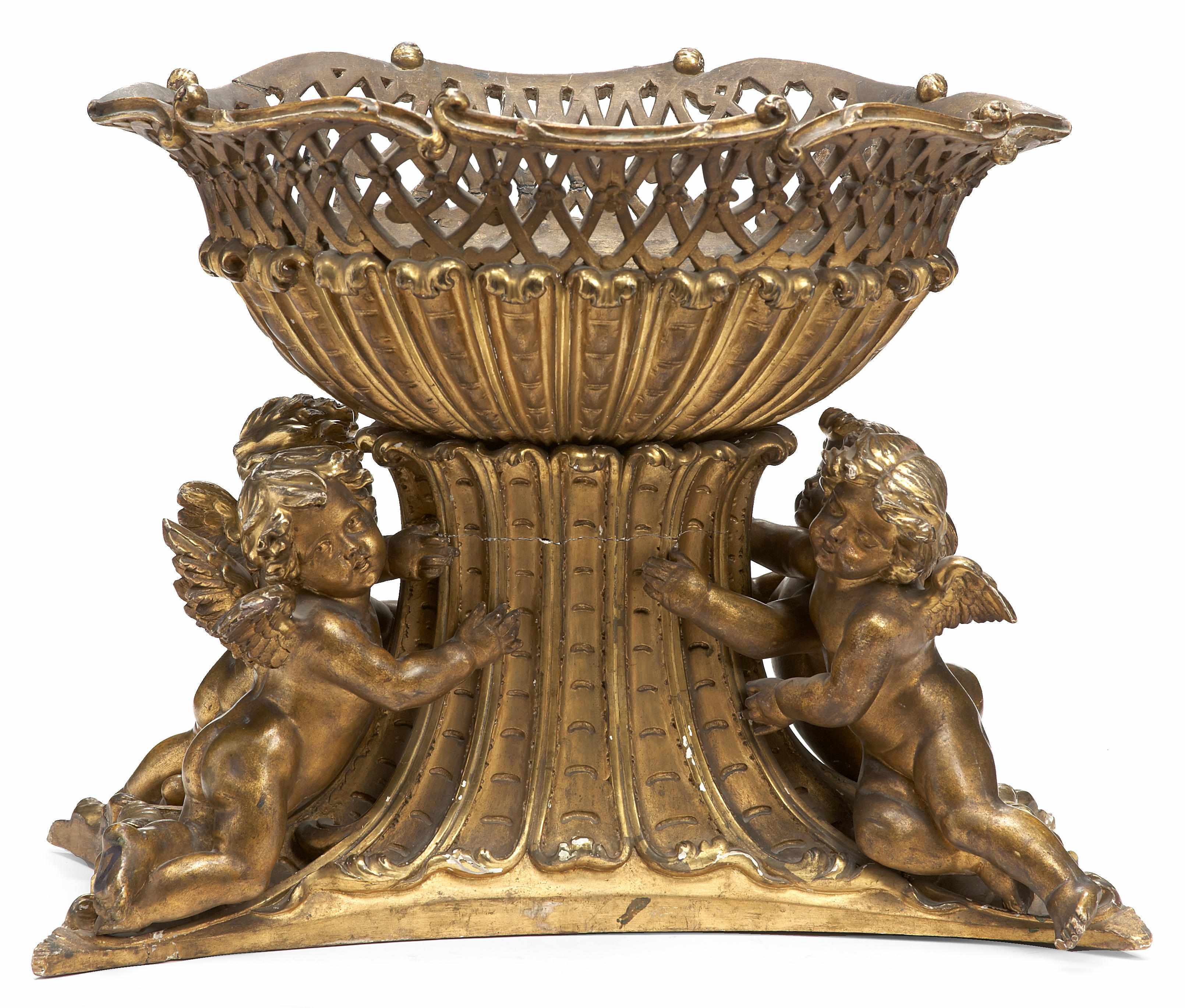 Appraisal: A Continental Neoclassical style carved giltwood centerpiece late th early