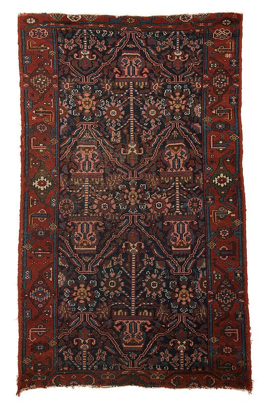 Appraisal: Persian Rug early th century potted plant motif with blue