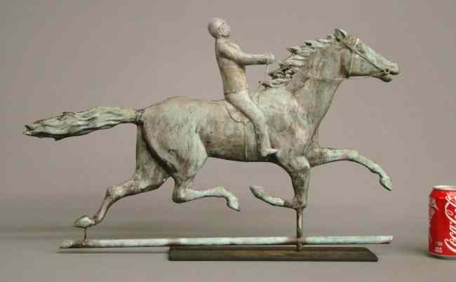 Appraisal: Horse and rider weathervane '' W '' Ht