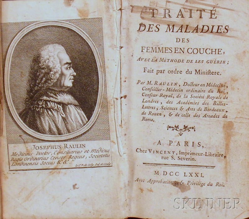 Appraisal: Medicine th Century Obstetrics Raulin Joseph Traite des Maladies des