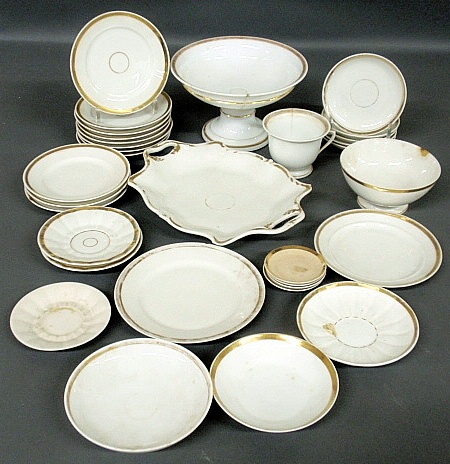 Appraisal: - Large group of porcelain tableware possibly Tucker TI a