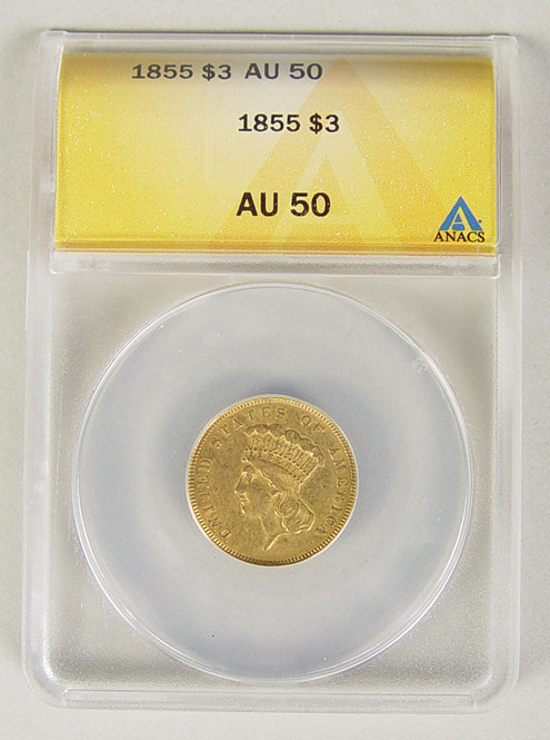 Appraisal: Very Scarce Indian Princess Gold Coin Certified by ANACS AU