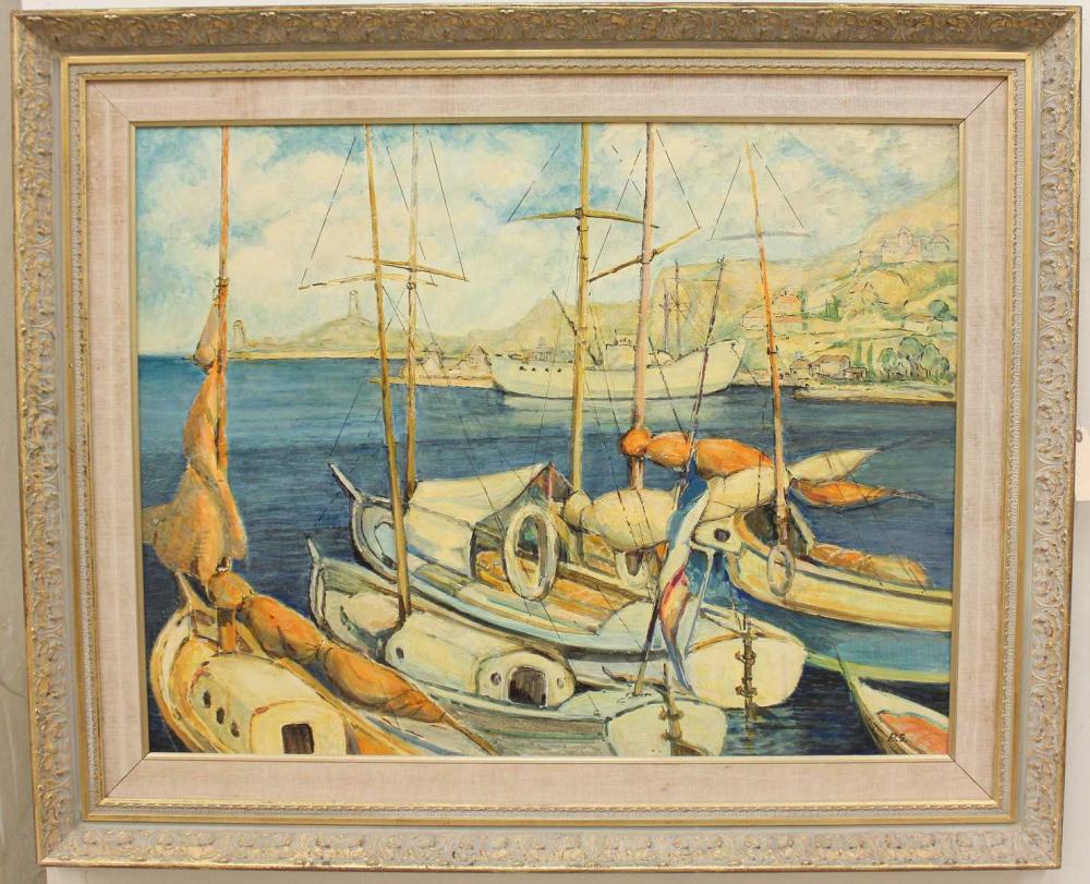 Appraisal: B SCHEUBREIN United States th century oil on board Mediterranean