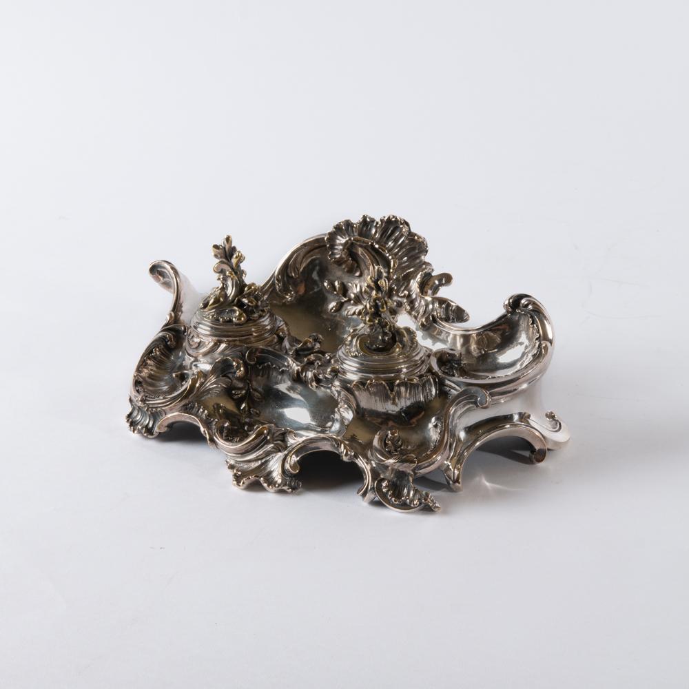 Appraisal: MAISON MILLET PARIS LOUIS XV STYLE INKWELL TH C A