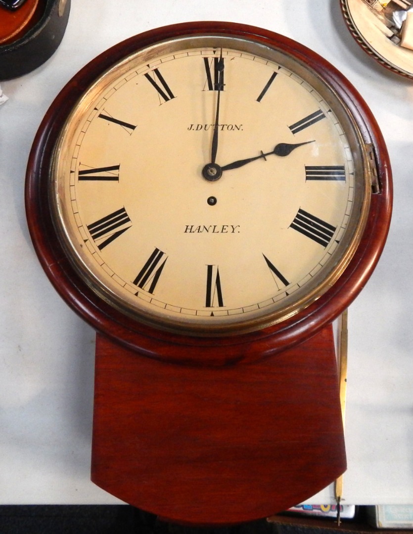 Appraisal: A Victorian mahogany cased drop-dial wall clock by J Dutton