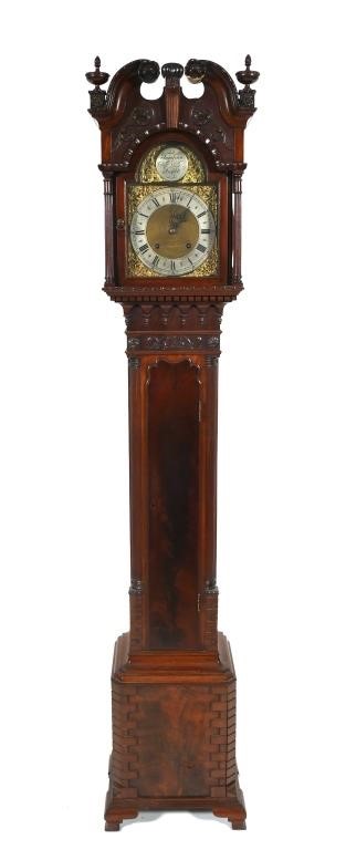 Appraisal: Georgian style Grandmother longcase clock Comes with pendulum and key