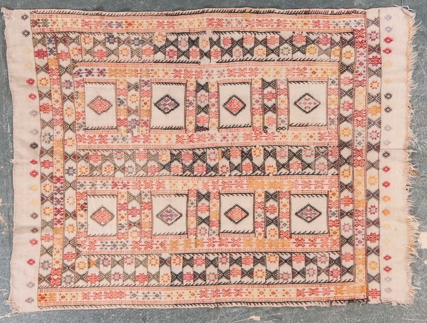 Appraisal: Semi-antique Turkish Jijime rug approx x Turkey circa