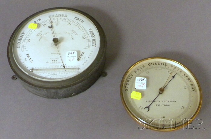 Appraisal: Two Wall Barometers an L Casella metal-cased and a brass